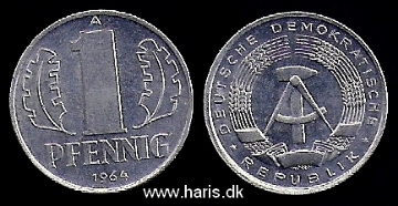 Picture of GERMANY D.R. 1 Pfennig 1964 A KM8.1 UNC