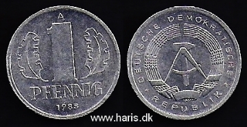 Picture of GERMANY D.R. 1 Pfennig 1985 A KM8.2 VF+