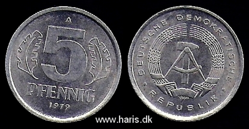 Picture of GERMANY D.R. 5 Pfennig 1979 A KM9.2 XF