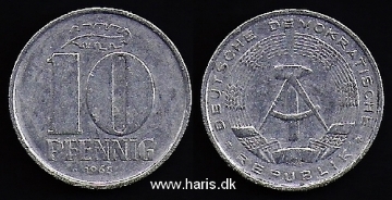 Picture of GERMANY D.R. 10 Pfennig 1965 A KM10 VF