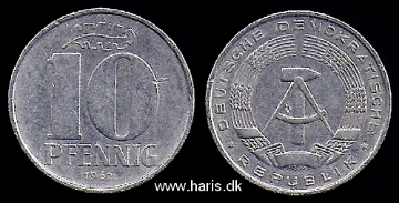 Picture of GERMANY D.R. 10 Pfennig 1967 A KM10 VF