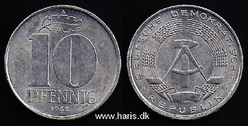Picture of GERMANY D.R. 10 Pfennig 1968 A KM10 VF