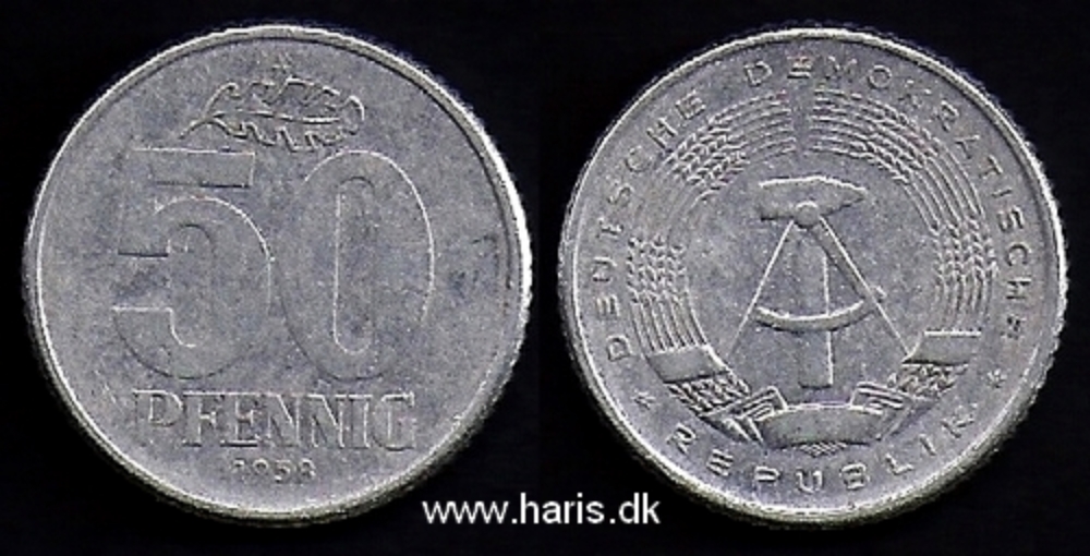 Picture of GERMANY D.R. 50 Pfennig 1958 A KM12 F+/VF