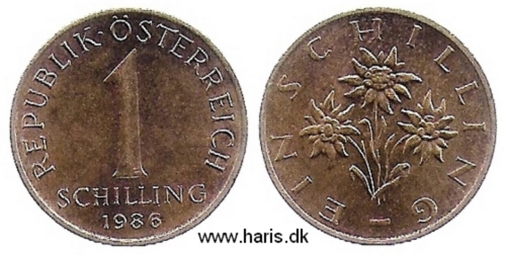 Picture of AUSTRIA 1 Schilling 1986 KM2886 XF