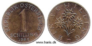 Picture of AUSTRIA 1 Schilling 1986 KM2886 XF