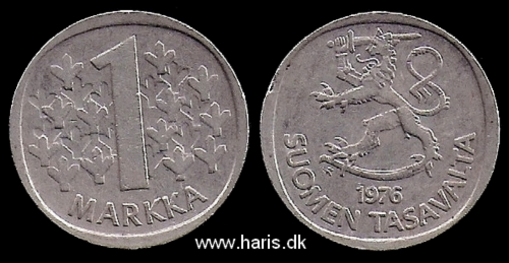 Picture of FINLAND 1 Markka 1976 K KM49a F+/VF