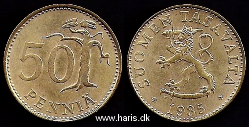 Picture of FINLAND 50 Pennia 1985 N KM48 XF