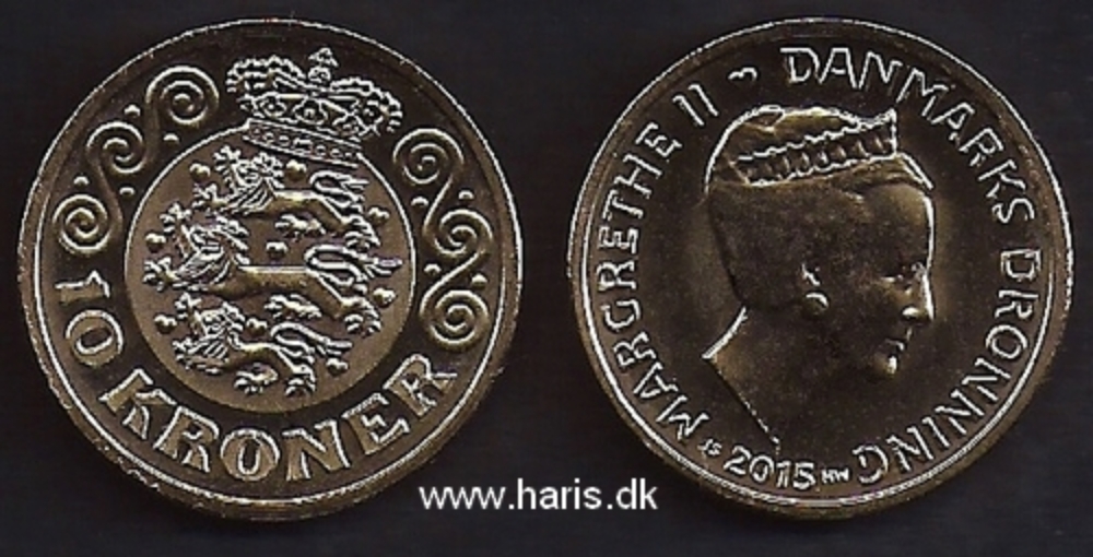 Picture of DENMARK 10 Kroner 2015 KM954 UNC