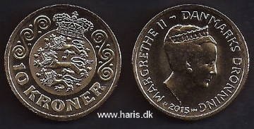 Picture of DENMARK 10 Kroner 2015 KM954 UNC