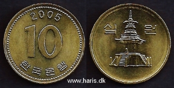 Picture of KOREA, SOUTH 10 Won 2005 KM33.2 UNC
