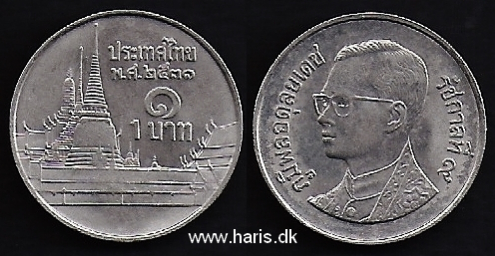 Picture of THAILAND 1 Baht BE2531 (1988) KM183 aUNC