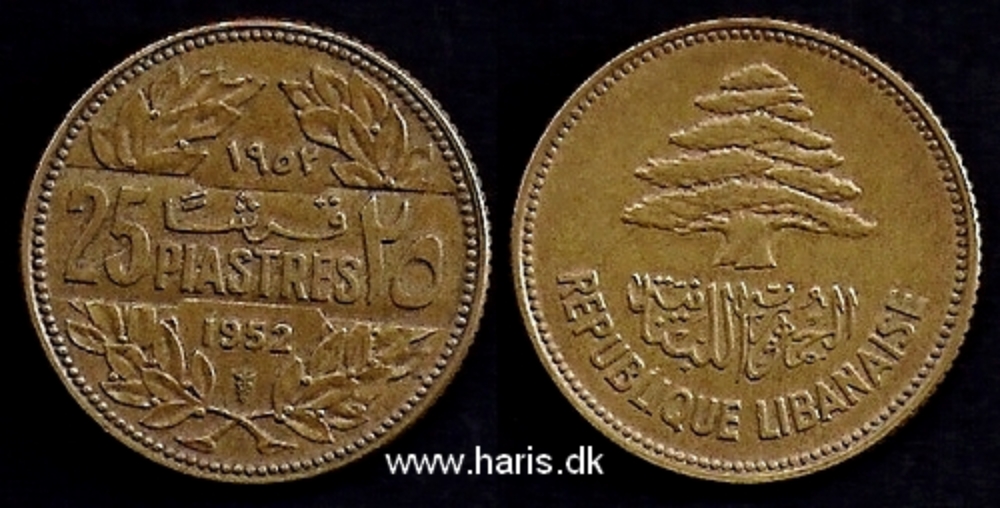 Picture of LEBANON 25 Piastres 1952 KM16 XF