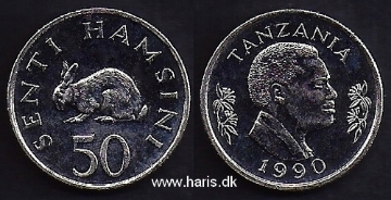 Picture of TANZANIA 50 Senti 1990 KM26 UNC