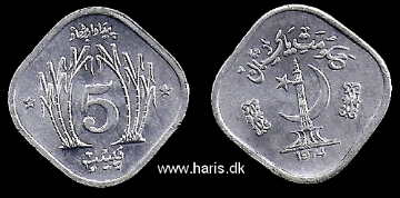 Picture of PAKISTAN 5 Paisa 1974 FAO KM35 UNC