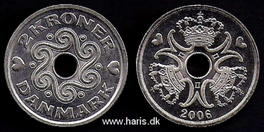 Picture of DENMARK 2 Kroner 2006 KM874.2 UNC