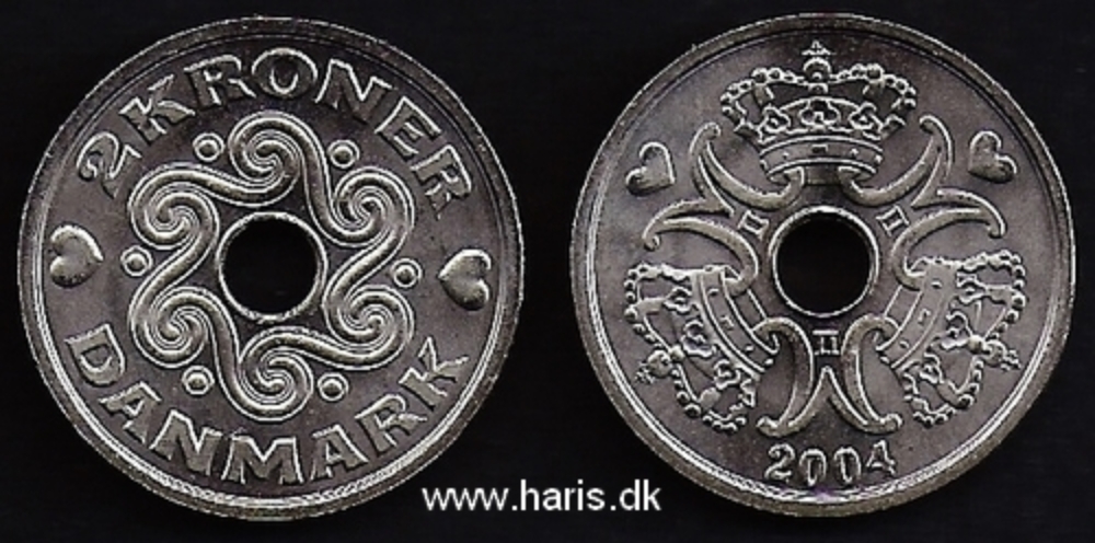 Picture of DENMARK 2 Kroner 2004 KM874.2 UNC