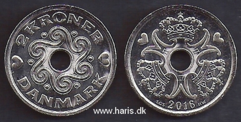 Picture of DENMARK 2 Kroner 2016 KM 874.1 UNC