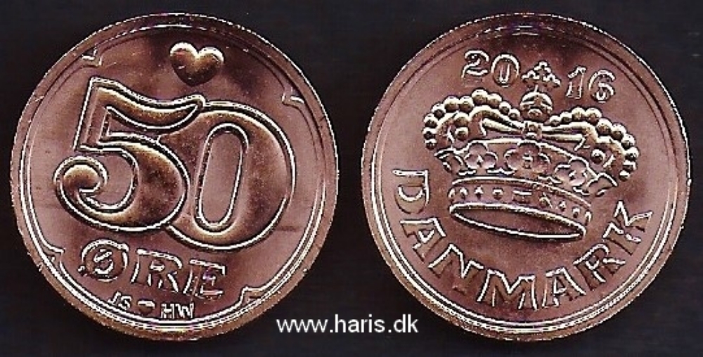 Picture of DENMARK 50 Ore 2016 KM new UNC