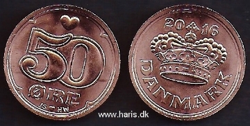 Picture of DENMARK 50 Ore 2016 KM new UNC