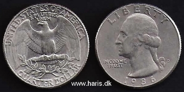 Picture of U.S.A. 1/4 Dollar 1986 D KM A164a XF