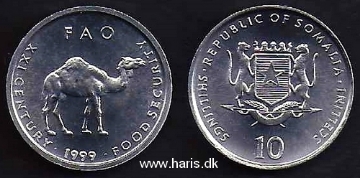 Picture of SOMALIA 10 Shillings 1999 KM46 UNC