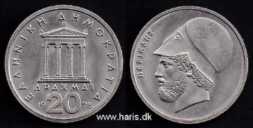 Picture of GREECE 20 Drachmai 1978 KM120 aUNC