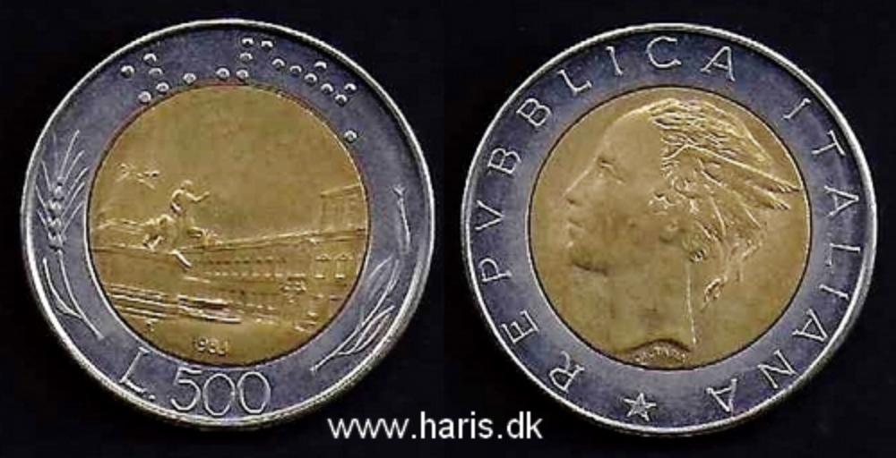 Picture of ITALY 500 Lire 1983 KM111 aUNC