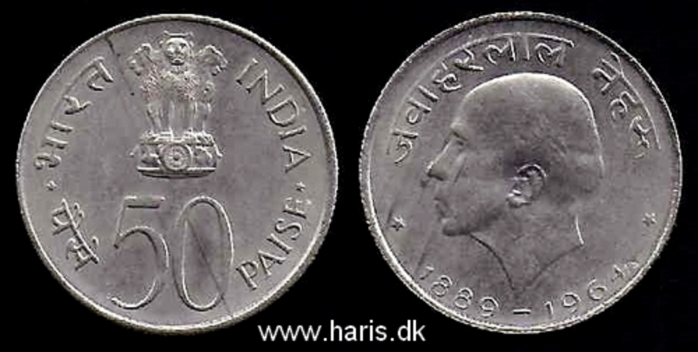 Picture of INDIA 50 Paise 1964 Comm. KM57 XF