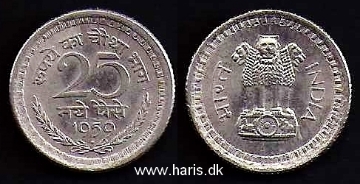 Picture of INDIA 25 Naye Paise 1959 KM47.1 aUNC