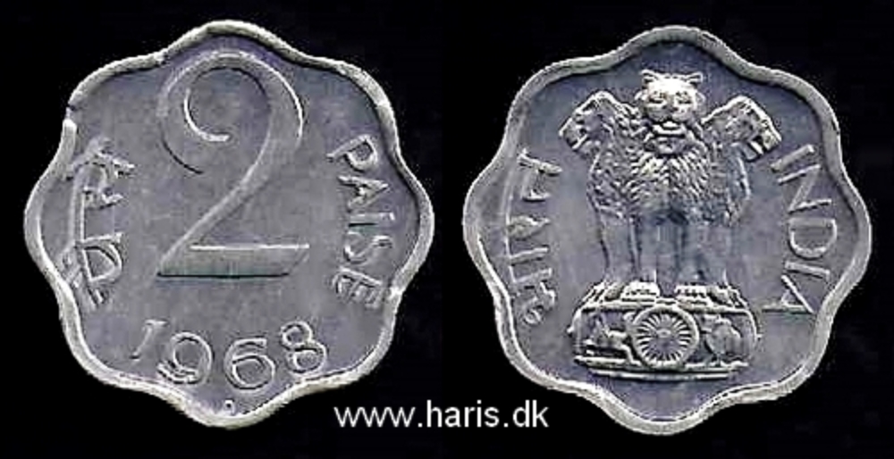 Picture of INDIA 2 Paise 1968 KM13.5 XF