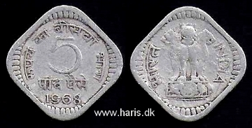 Picture of INDIA 5 Paise 1968 KM18 F