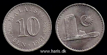 Picture of MALAYSIA 10 Sen 1967 KM3 UNC