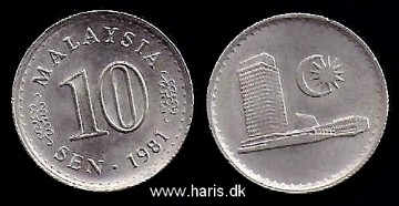 Picture of MALAYSIA 10 Sen 1981 KM3 UNC