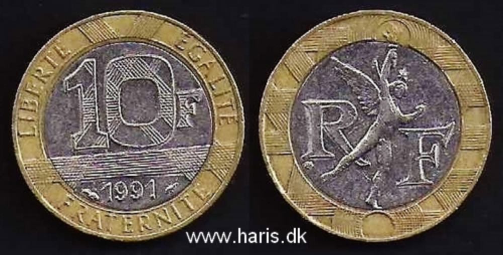 Picture of FRANCE 10 Francs 1991 KM964.1 VF+