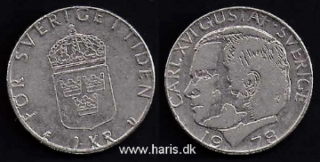 Picture of SWEDEN 1 Krona 1978 KM852 VF+