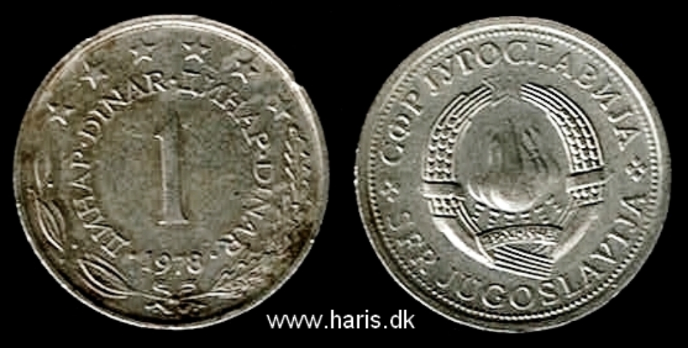 Picture of YUGOSLAVIA 1 Dinar 1978 KM59 VF