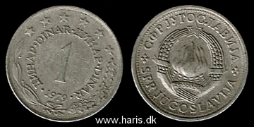Picture of YUGOSLAVIA 1 Dinar 1979 KM59 VF