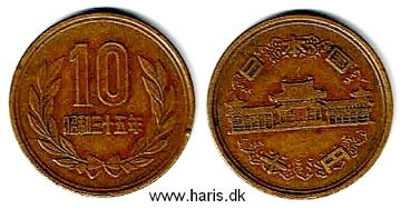 Picture of JAPAN 10 Yen Yr.35 (1960) Showa KM73a VF