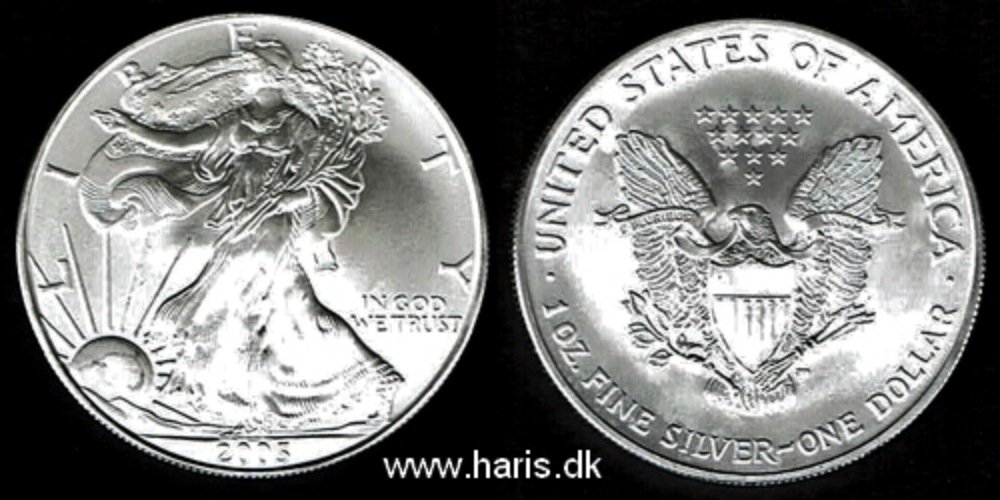 Picture of U.S.A. 1 Dollar 2005 Silver Eagle KM273 UNC