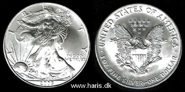 Picture of U.S.A. 1 Dollar 2005 Silver Eagle KM273 UNC