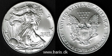 Picture of U.S.A. 1 Dollar 2007 Silver Eagle KM273 UNC