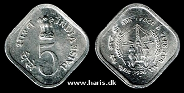 Picture of INDIA 5 Paise 1976 FAO KM19 aUNC