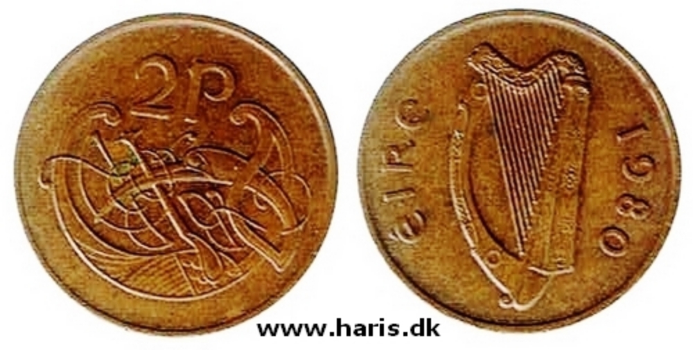 Picture of IRELAND 2 Pence 1980 KM21 VF