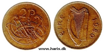 Picture of IRELAND 2 Pence 1980 KM21 VF