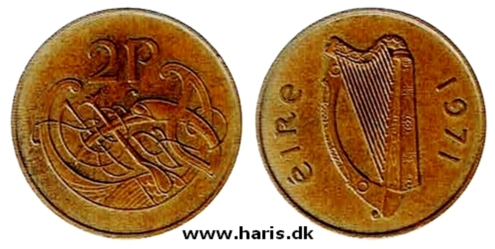 Picture of IRELAND 2 Pence 1971 KM21 VF