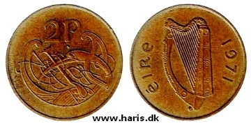 Picture of IRELAND 2 Pence 1971 KM21 VF