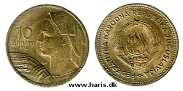 Picture of YUGOSLAVIA 10 Dinara 1955 KM33 UNC