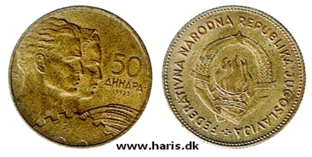 Picture of YUGOSLAVIA 50 Dinara 1955 KM35 aUNC