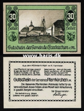 Picture of AUSTRIA - Pfarrkirchen im Mühlkreis 30 Heller 1918-21 UNC
