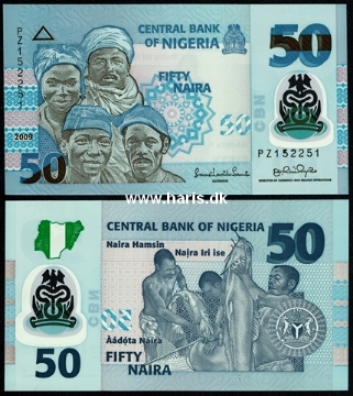 Picture of NIGERIA 50 Naira 2009 P 40a.2, Radar serial number UNC